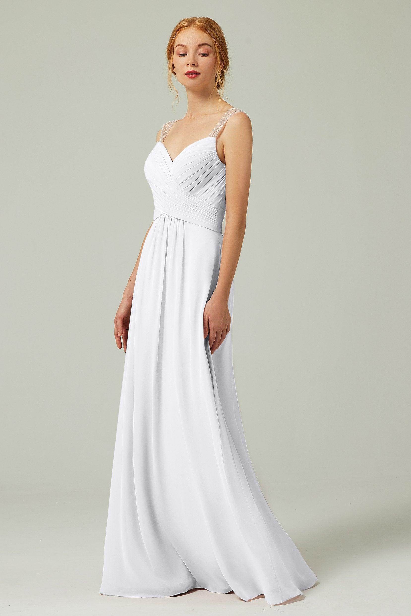 A-Line Floor Length Chiffon Bridesmaid Dress CB0316 - COCOMELODY